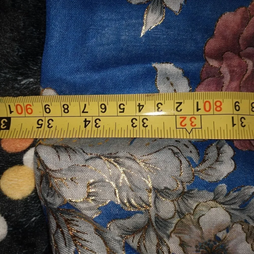 LULLA COLLECTION by BINDYA Blue FloralPrint Women's Scarf 100%Viscose NWT 70